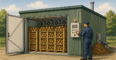 a log kiln drying operation