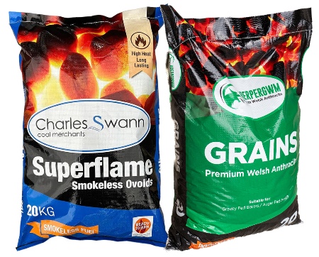 a bag of coal and a bag of anthracite