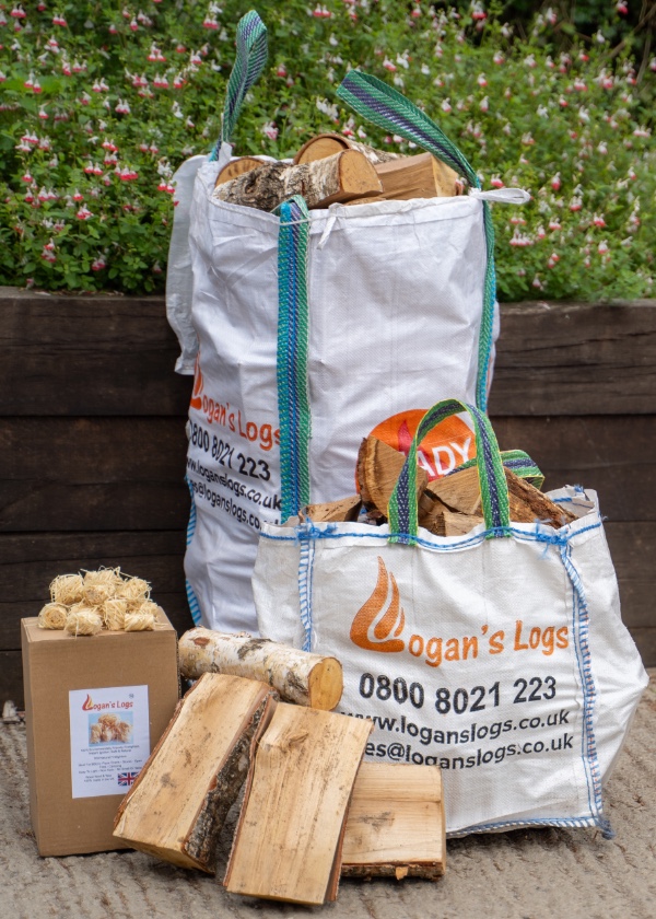 Logan's logs van outside our office where we sell kiln dried firewood